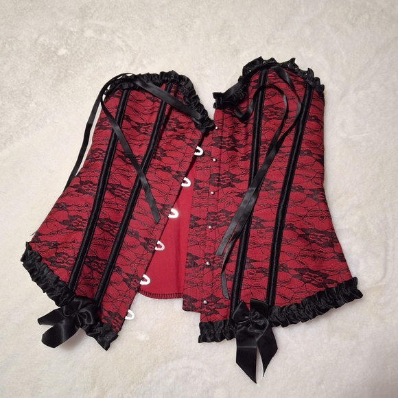 Red and Black Corset Women Size X-Small - Picture 11 of 16